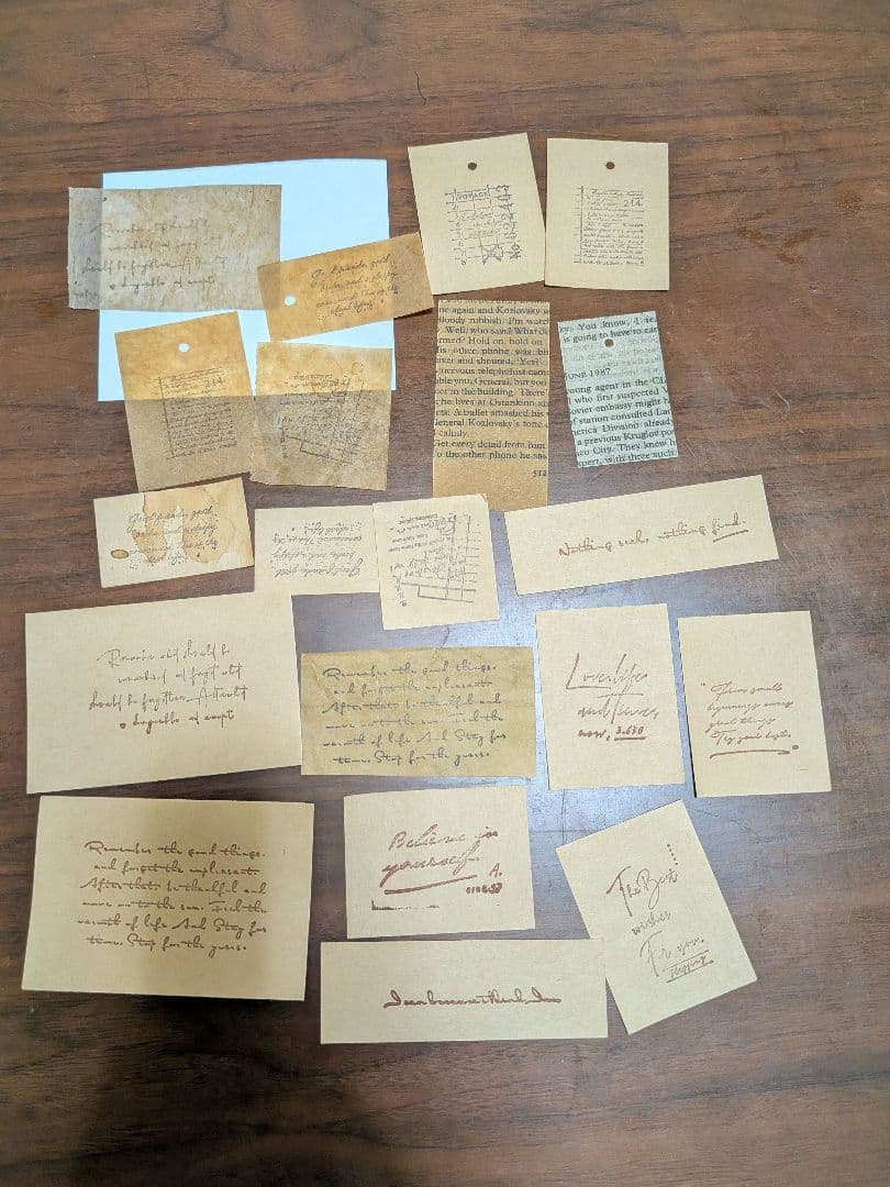 ジャンクジャーナル素材　140点　サビ染め　コーヒー染め　アンティーク Z39