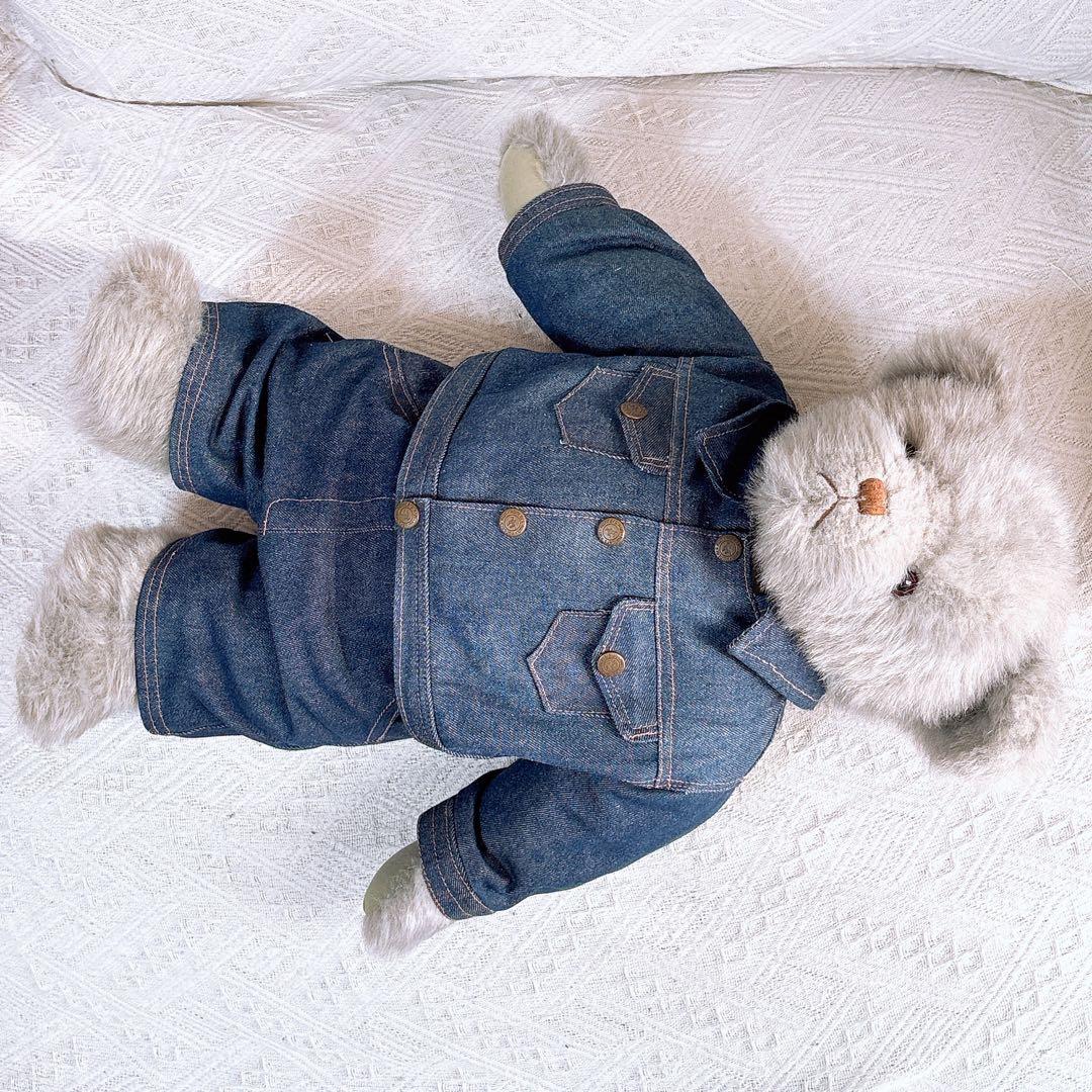 テディベア 久月 コピポット くま ぬいぐるみ 昭和 平成レトロ レア デニム