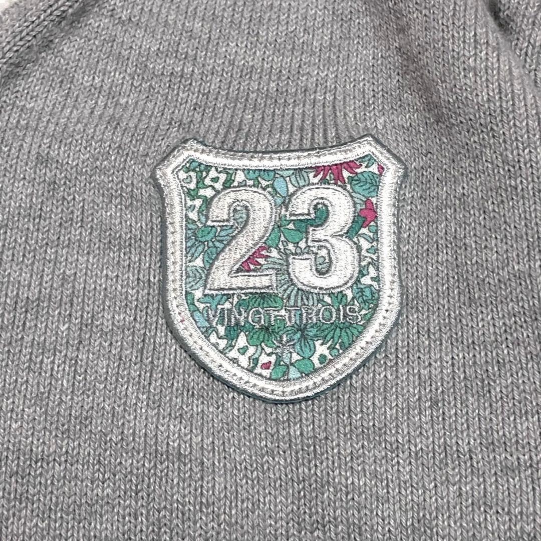 【未使用タグ付き】23区 GOLF ニット 長袖 エンブレム グレー サイズM