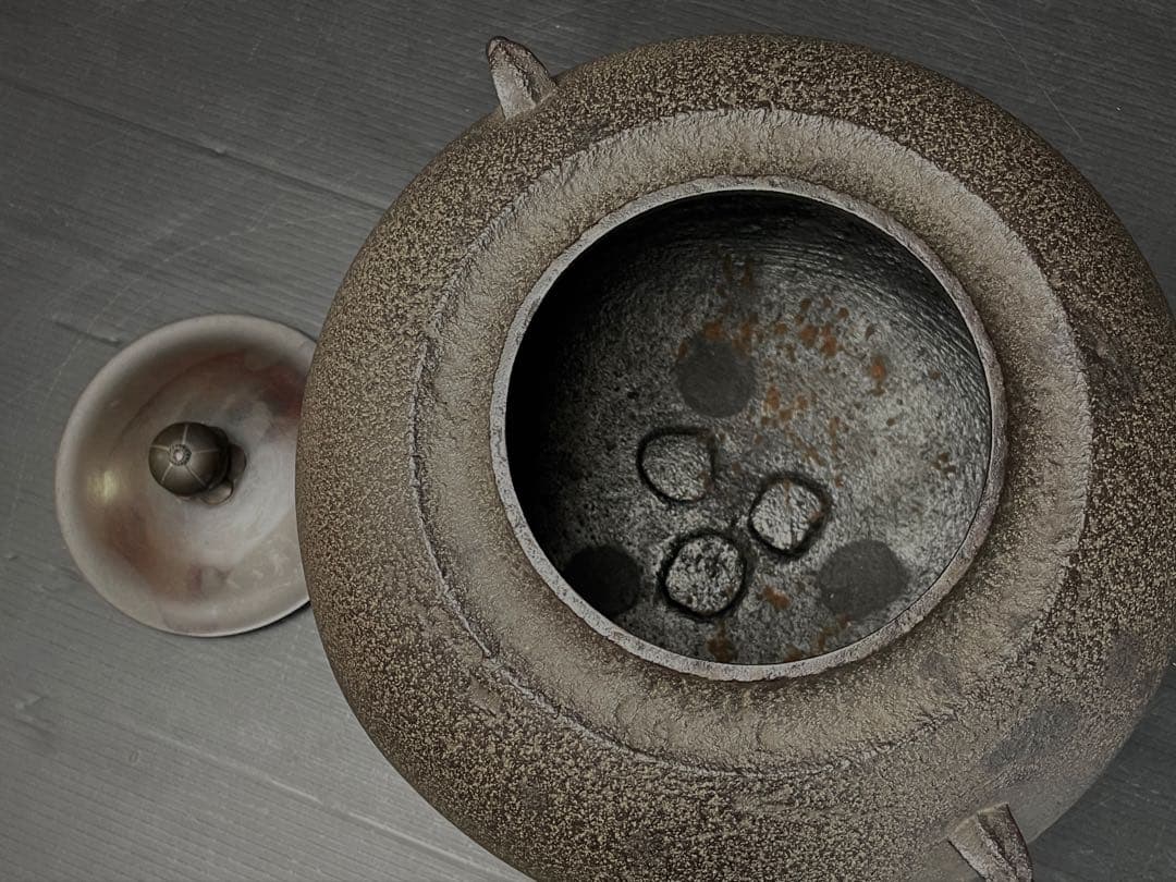 「母」 田口釜 人間国宝 高橋 敬典 共箱 茶道具 炉釜 （115あ①）