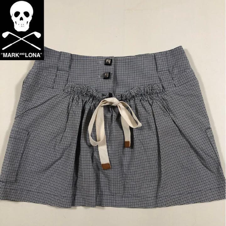 マークアンドロナ ゴルフ スカート スコート 日本製 ブラック 千鳥 Mサイズ