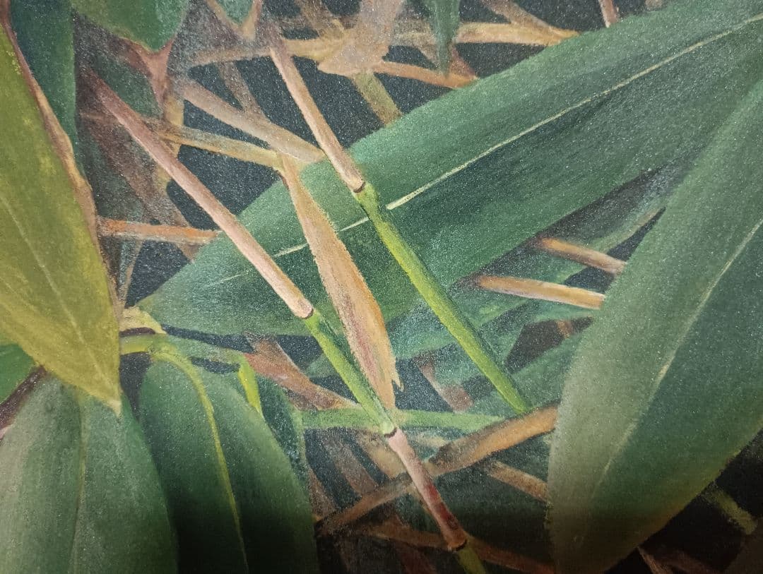 「熊笹」日本画　30号　美術学生作