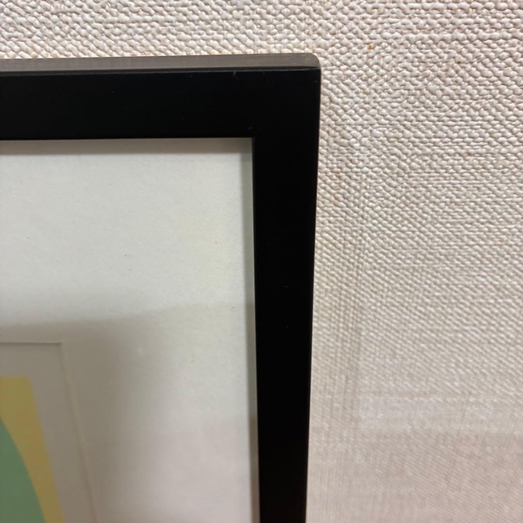 北欧モダン 抽象画 シルクスクリーン 70/100 サイン入り 額装