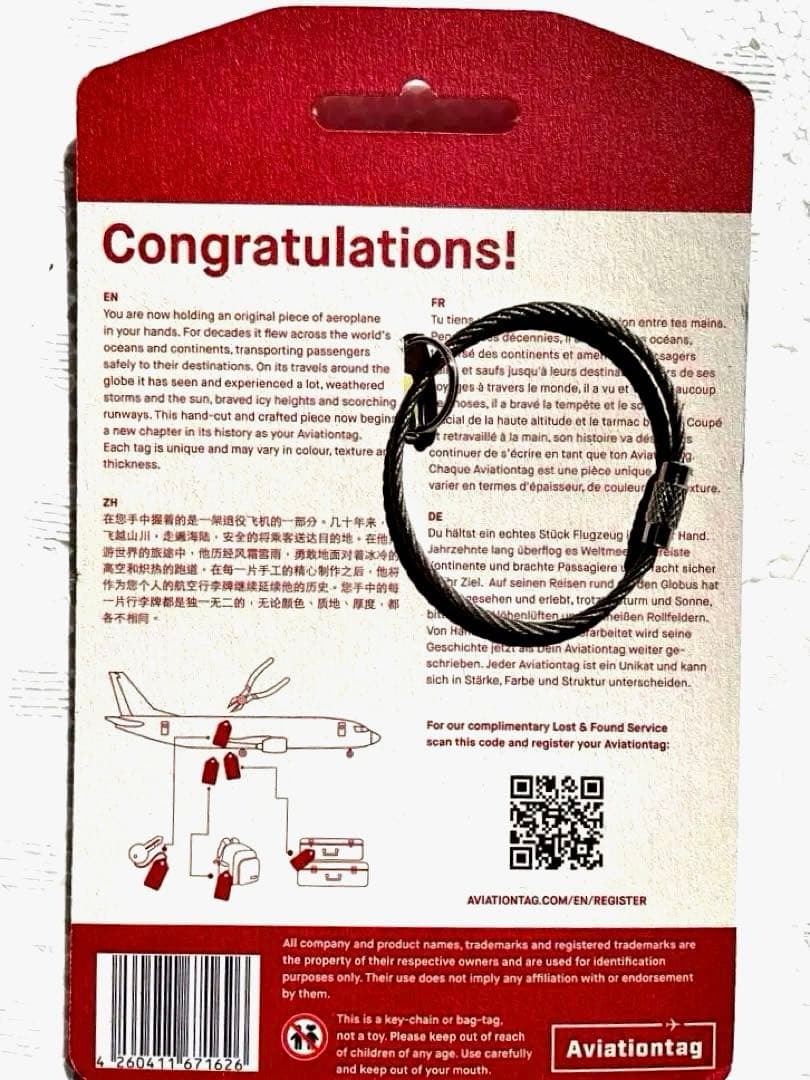 【レア品•Aviation】キャセイ ドラゴン　B-HLB 実機スキンタグ