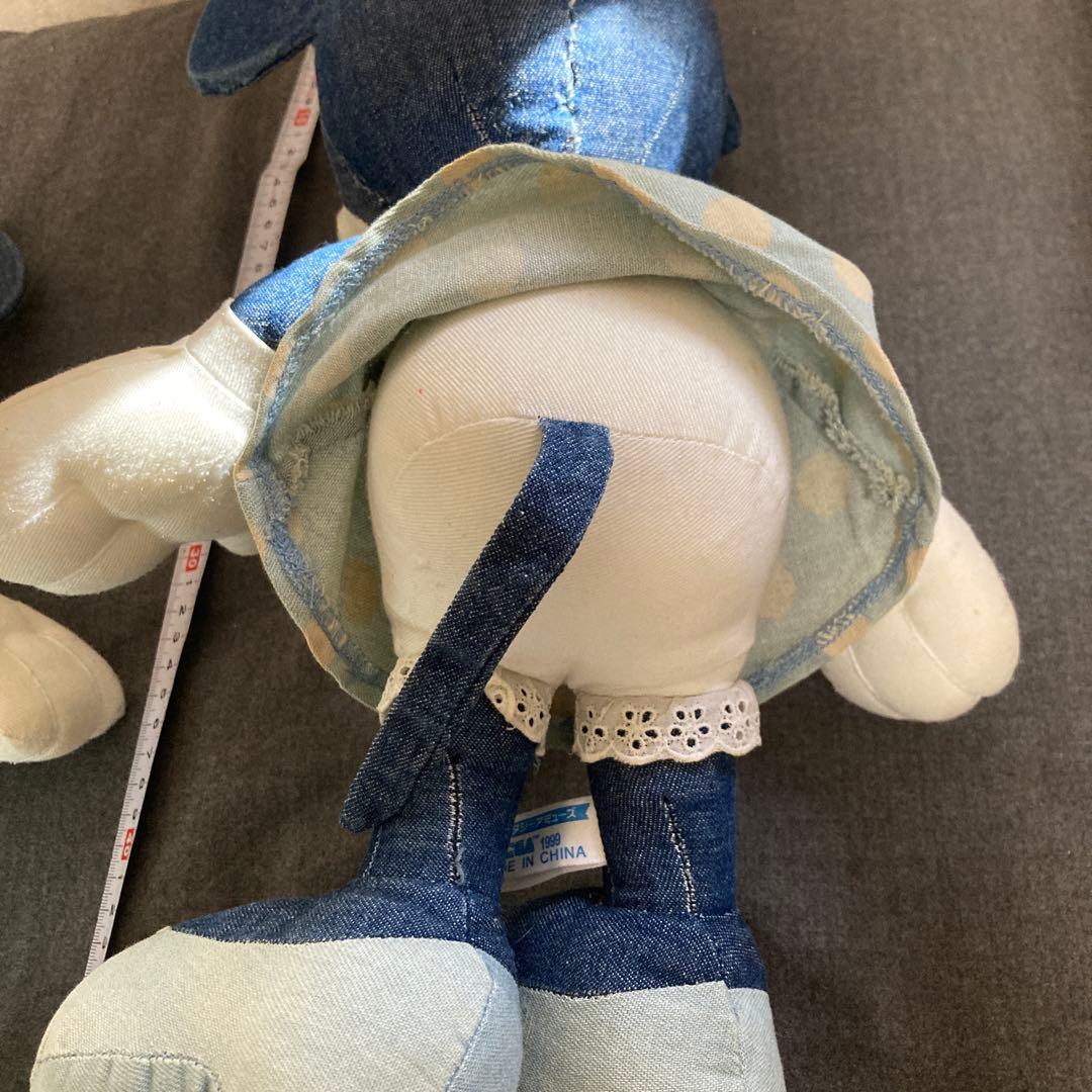 ヴィンテージ　非売品　ミッキー ミニー ぬいぐるみ デニム風 約40cm