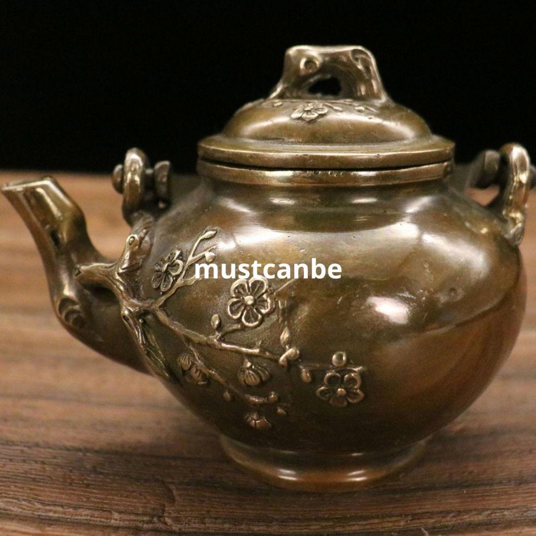 銅器 茶壺 梅花壺 煎茶器 茶道具 装飾品 工芸品 置物