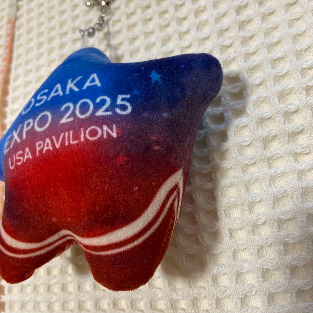 大阪万博　アメリカ館パビリオンマスコットキーホルダー　スパーク⭐︎EXPO2025