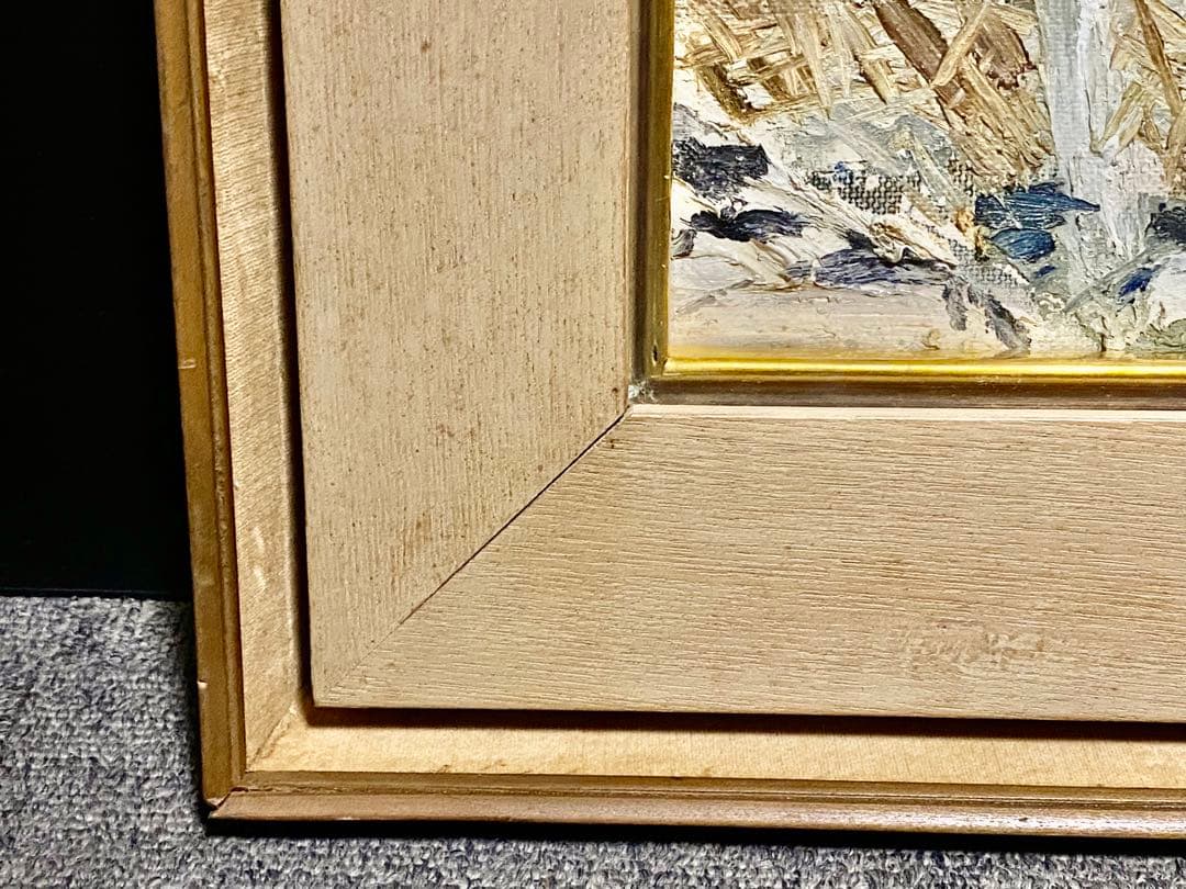 真作保証 岡崎勇次 「オンフルルの漁港」 肉筆油彩4号 フランス オンフルール