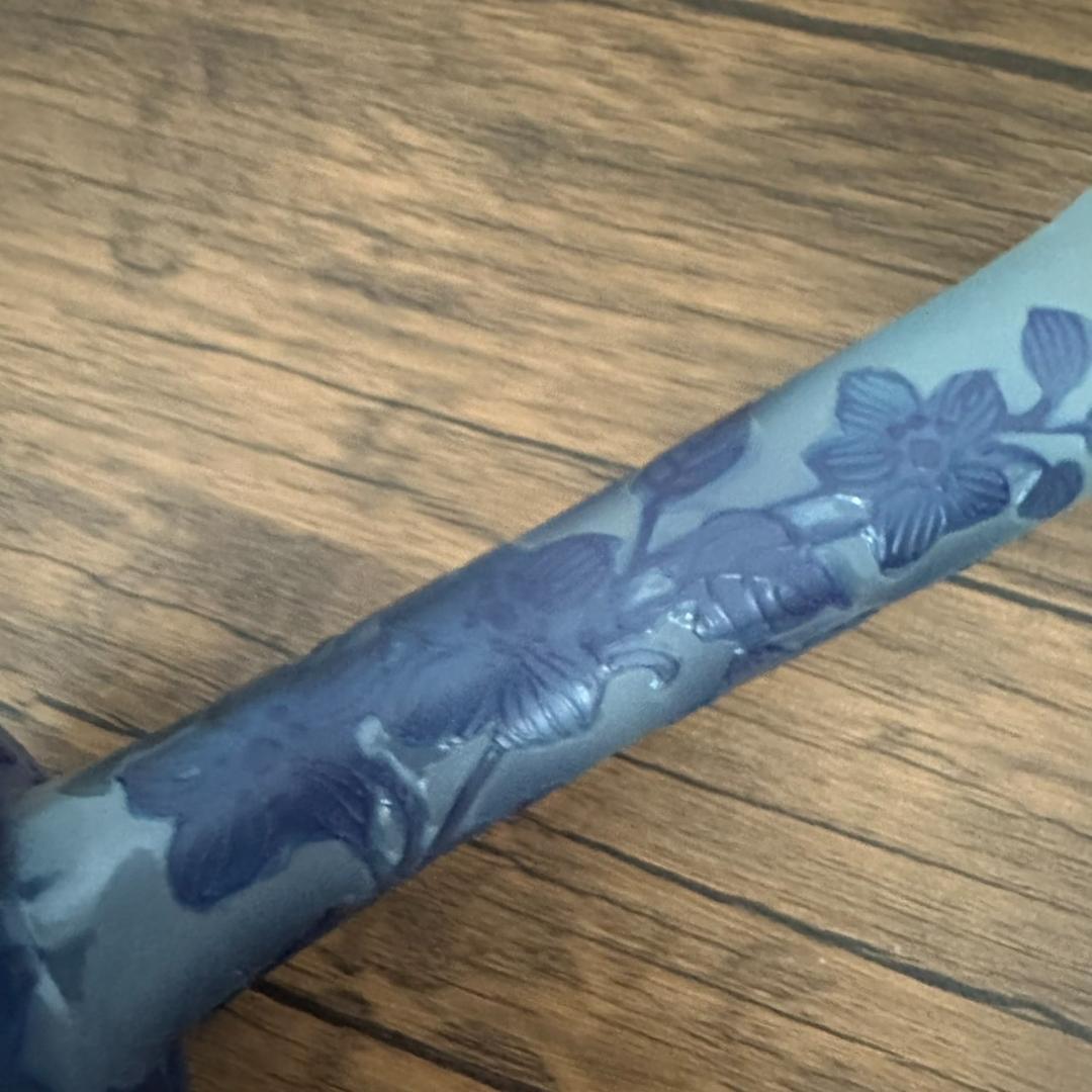 エミールガレ かわいいサイズ 一輪挿し　花瓶　カメオ彫り　被せガラス