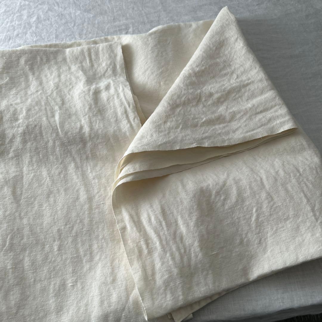 ヴィンテージ　リネン＆コットン大判クロス　約110×180 ブロカント　蚤の市
