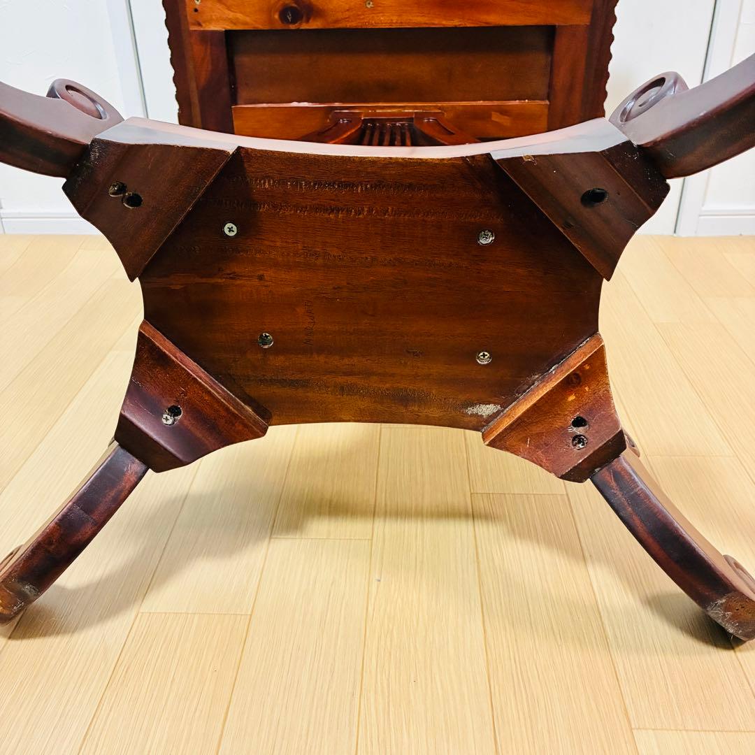 【希少】英国　イギリス　マホガニー　ハープ型　サイドテーブル　ヴィンテージ　猫脚