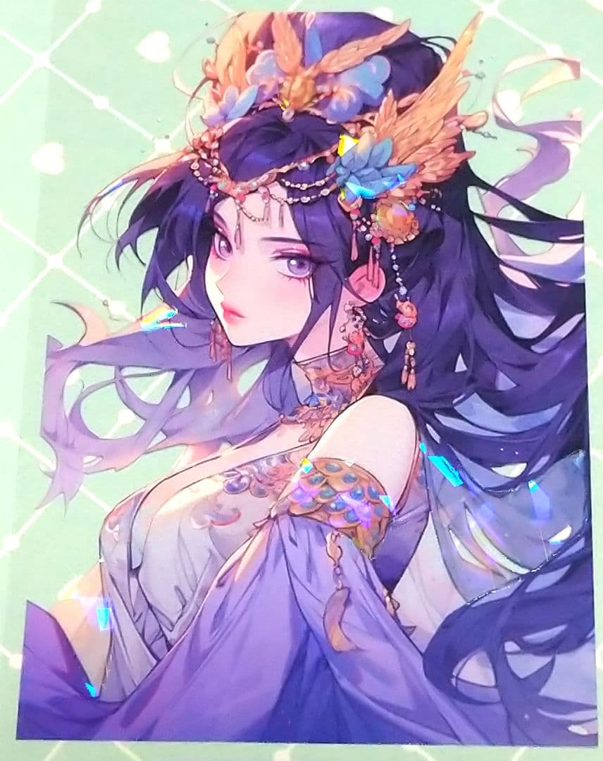 のこり１✩廃盤品✩J868＃明媚(贝壳光)紫袖烟切り売り海外人物女の子AIマステ