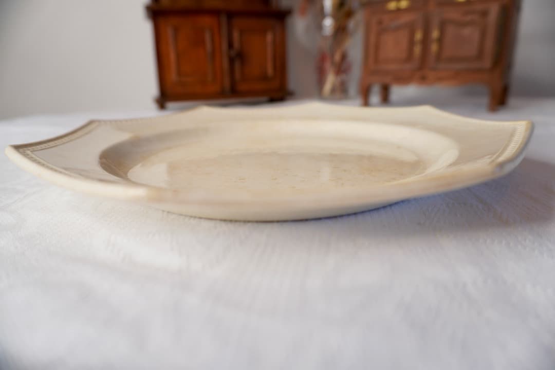 フランス アンティーク クレイユモントロー オクトゴナルプレート 陶器 平皿③