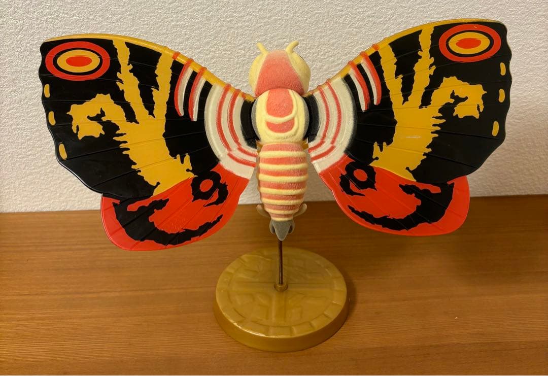 バンダイ　1992年　モスラ成虫　ソフビ　フィギュア　スタンド付き
