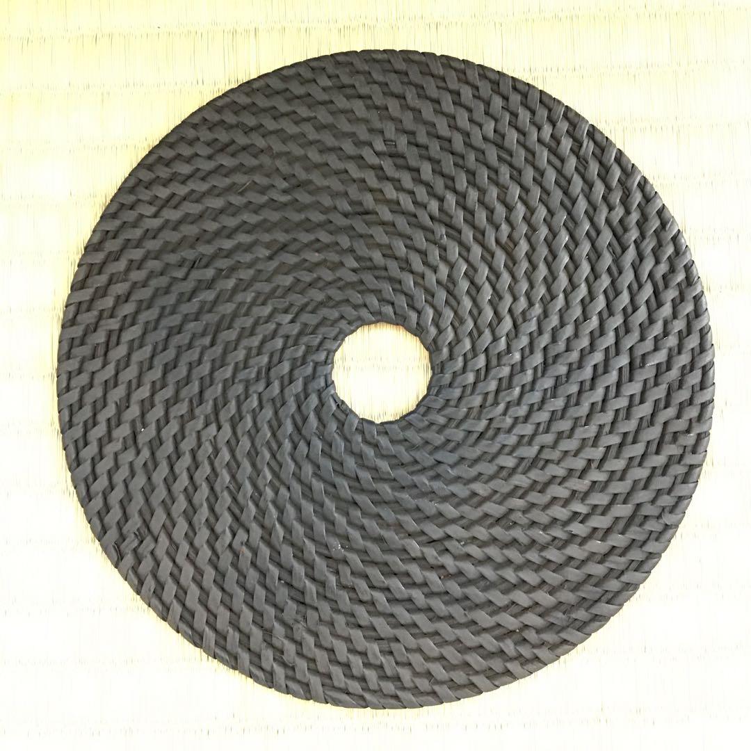 茶道具　釜敷　籐編み釜敷　船橋重郎作　桐共箱　紙箱　S236KS