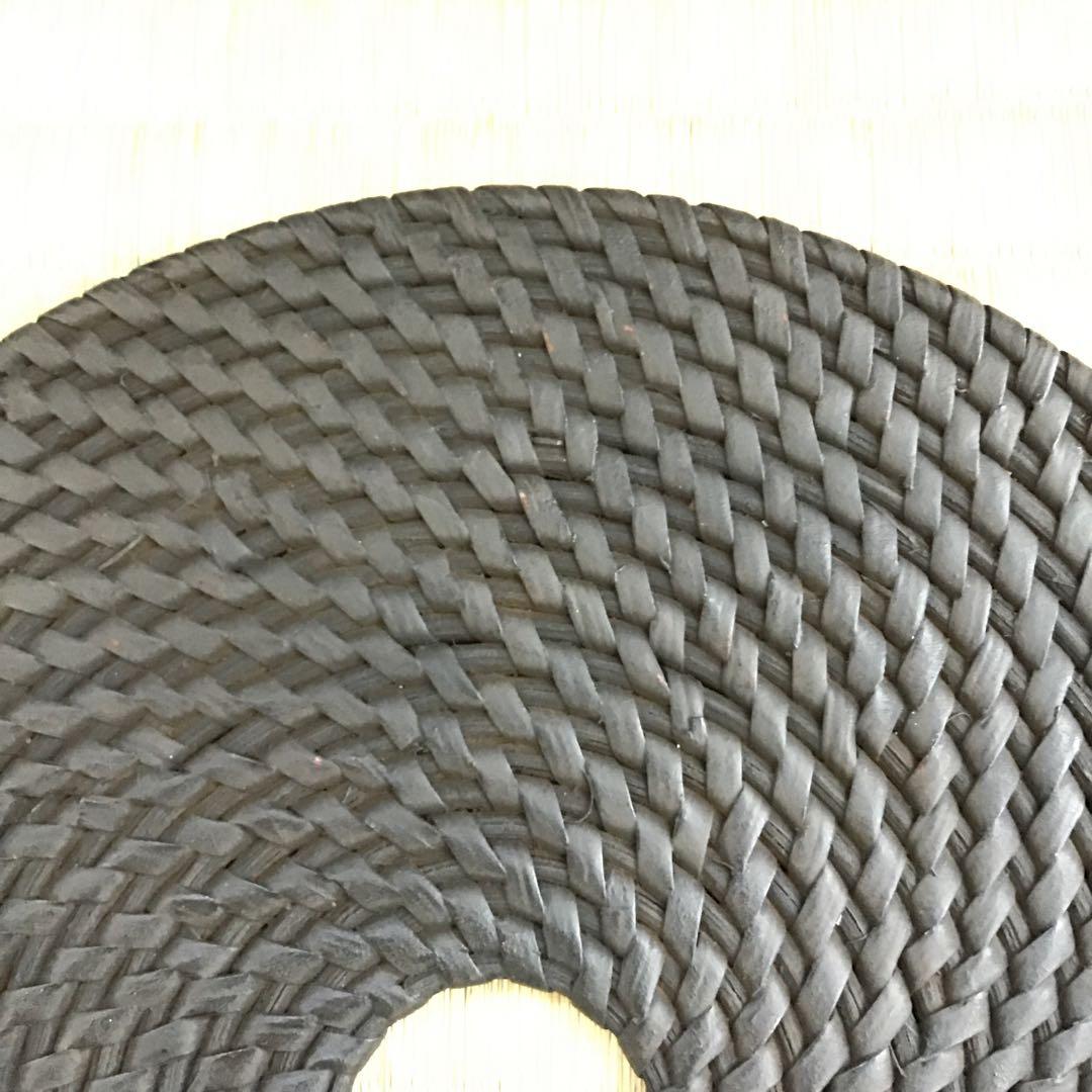 茶道具　釜敷　籐編み釜敷　船橋重郎作　桐共箱　紙箱　S236KS