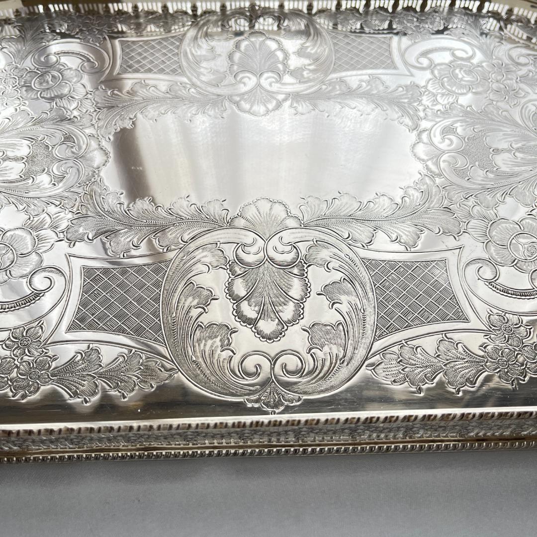 【Viners】 ギャラリートレー 56cm 【シルバープレート】 ハンドル