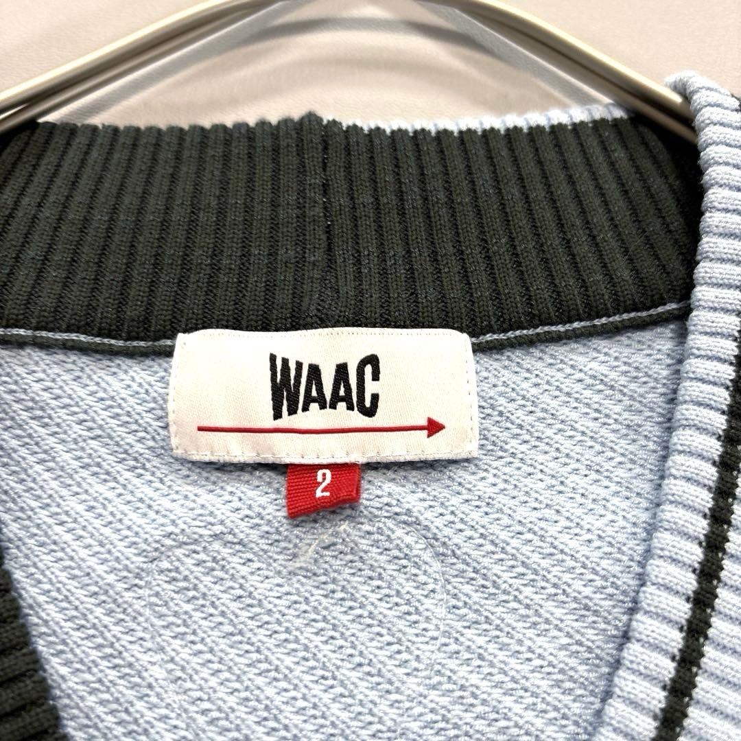 WAAC ワック　ニットベスト　メンズ　2 L程度　スカイブルー系　韓国