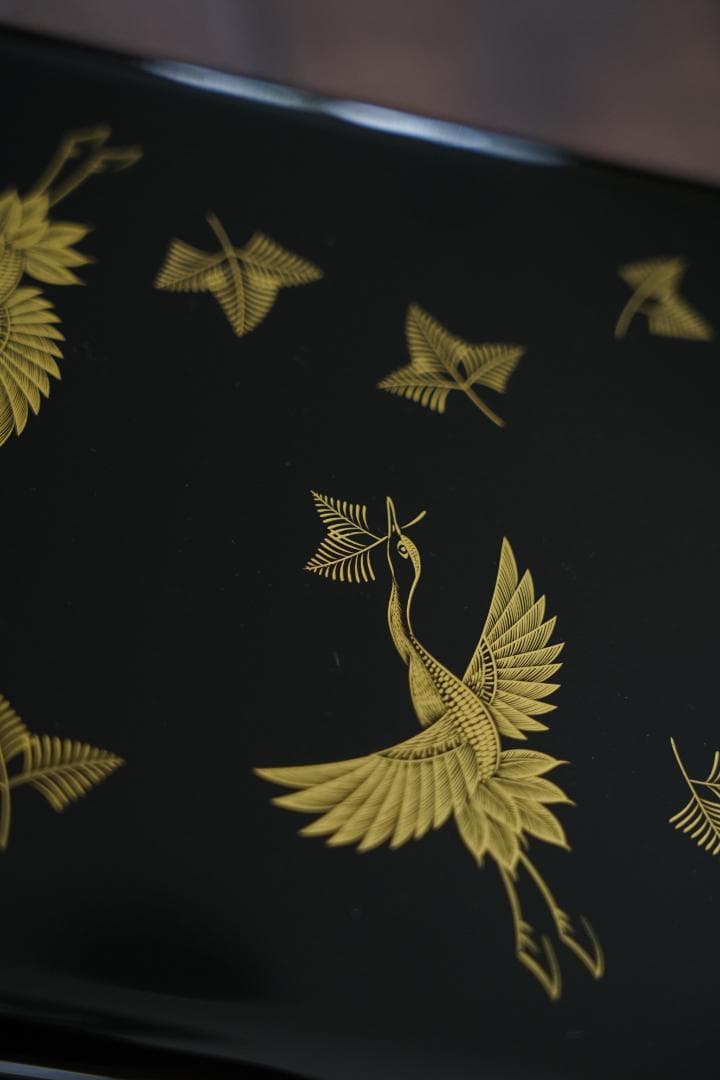 輪島の名店　五島屋漆器　三段重箱　松喰鶴