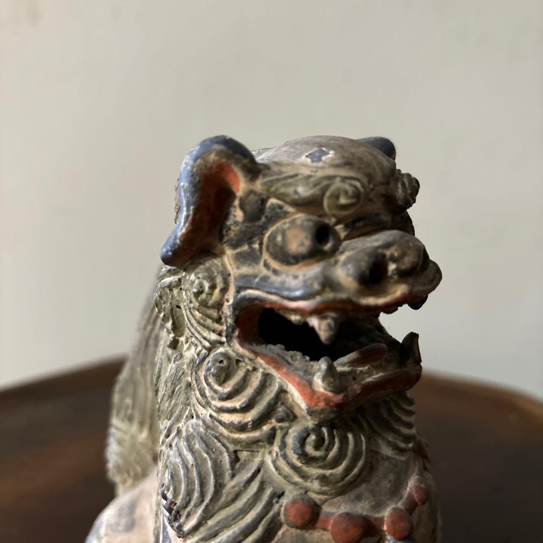 古琉球　壷屋　シーサー　狛犬　アンティーク　骨董信仰　招き猫　福助　古美術　李朝