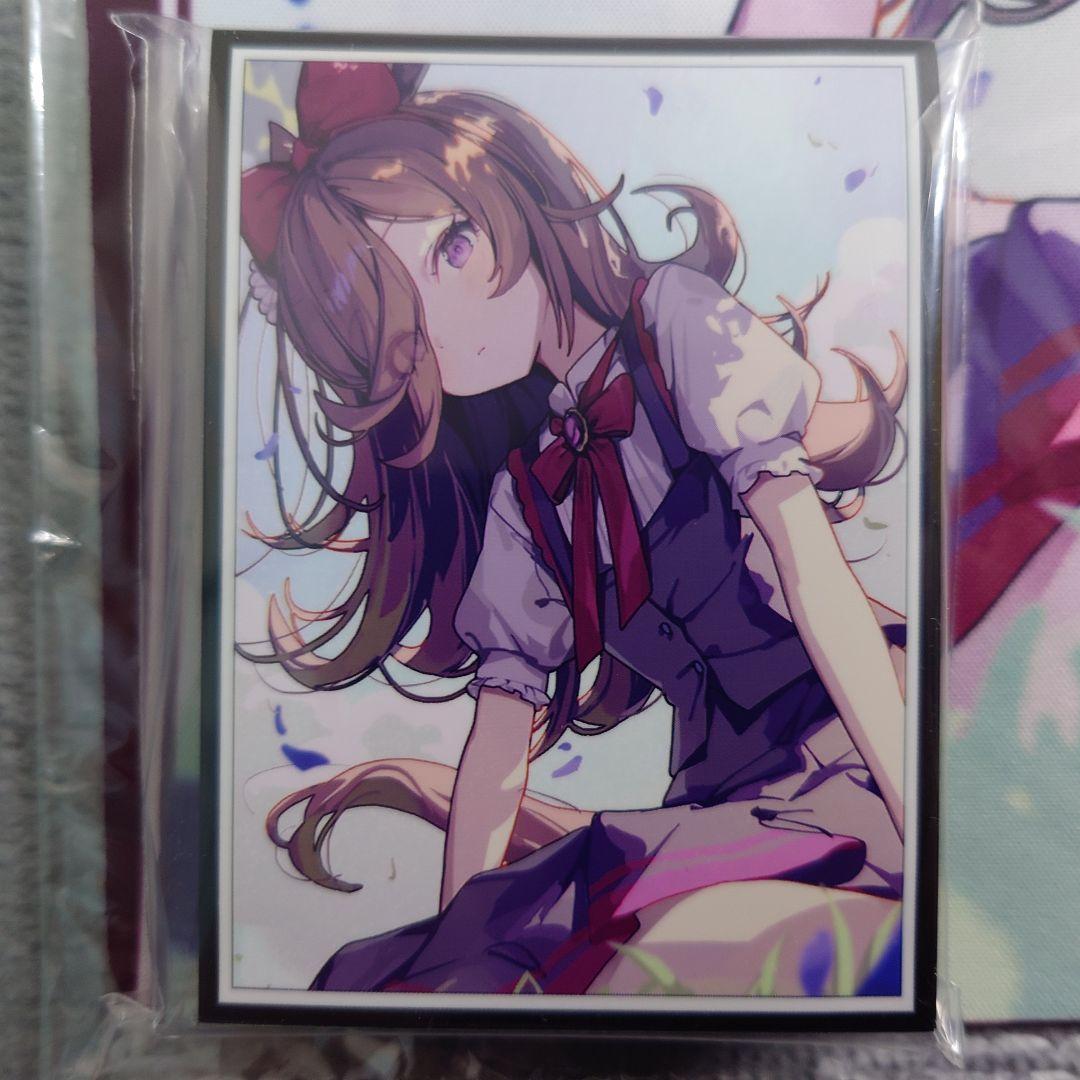 α1 ウマ娘 私服&リボン&青い花びら ライスシャワー スリーブ&プレイマット
