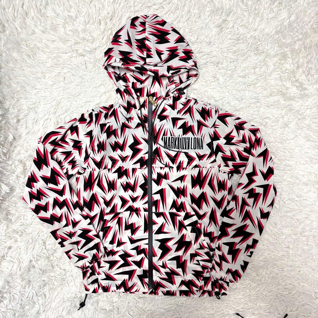 新作 マークアンドロナ セットアップ レインウェア 総柄 防水 ジップ