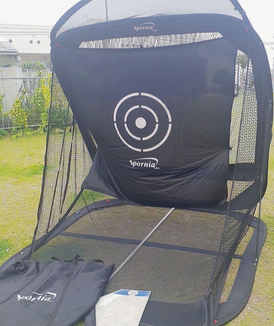 Spornia バッティングネット 黒 収納バッグ付き　野球　ゴルフ　スポーツ