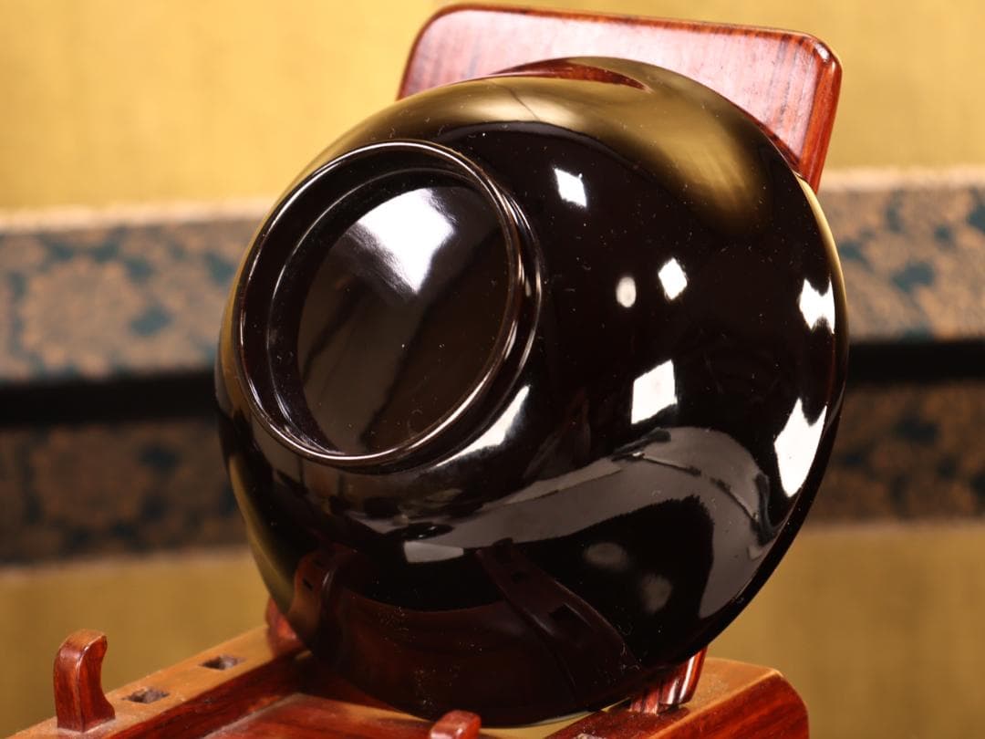 BK407　時代輪島塗　宝船図金蒔絵　波千鳥　吸物椀　1客　木製　茶道具 懐石