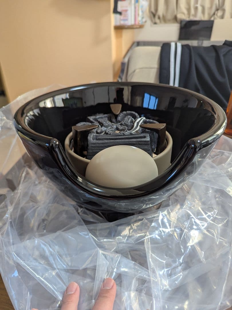 野々田式　風炉型電熱器　黒紅鉢F421　B型