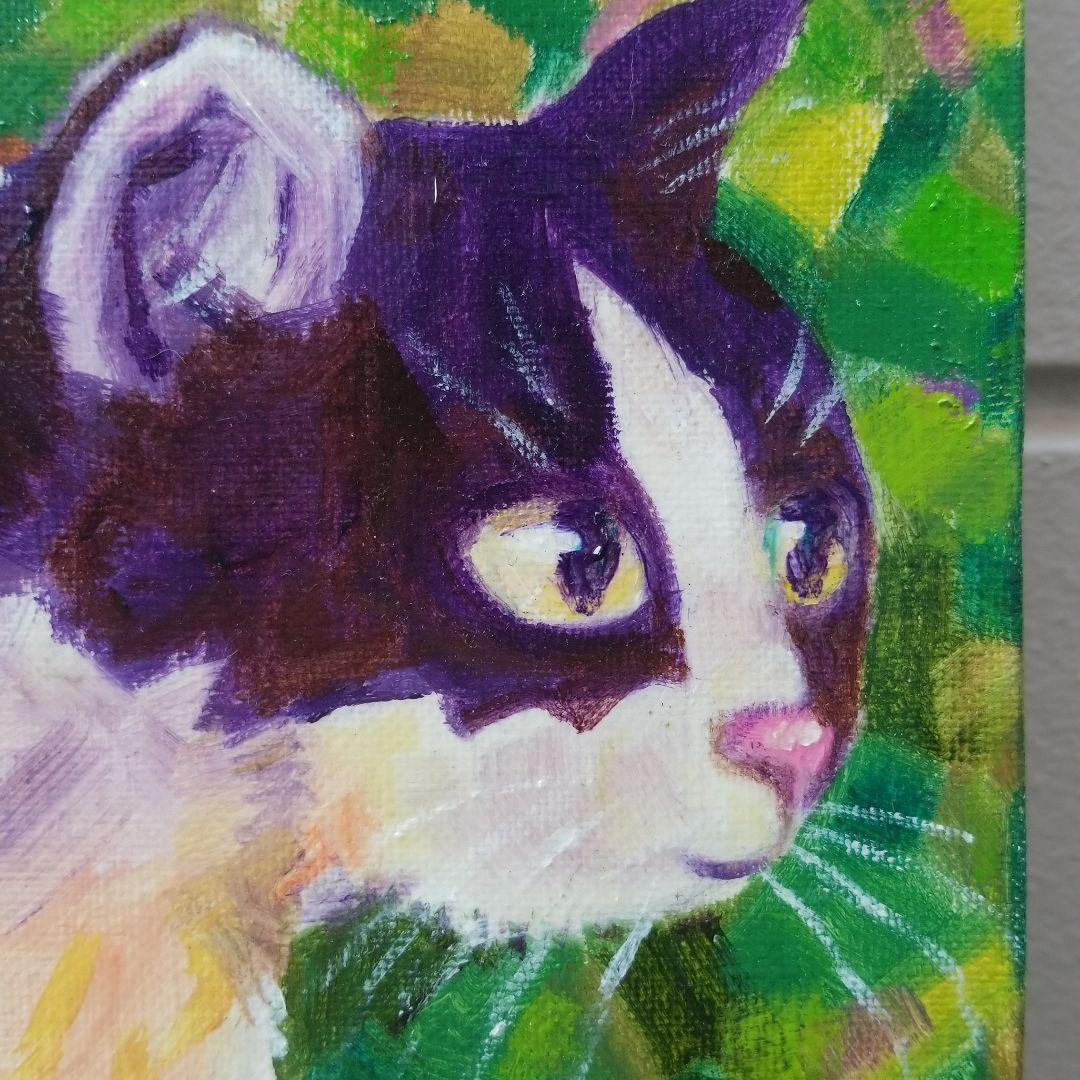 油絵　専用　向きを変える猫　 縦大きめ45.5cm