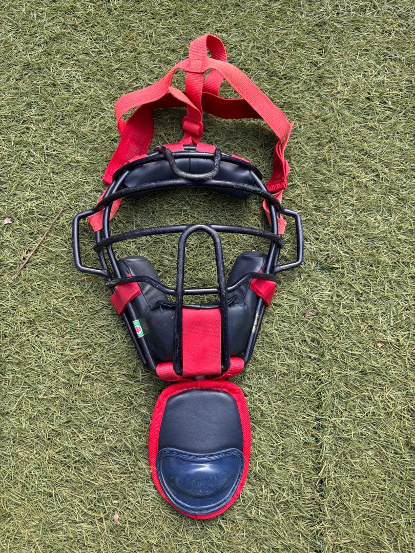 ZETT 軟式キャッチャー用プロテクター 赤青　3点セット