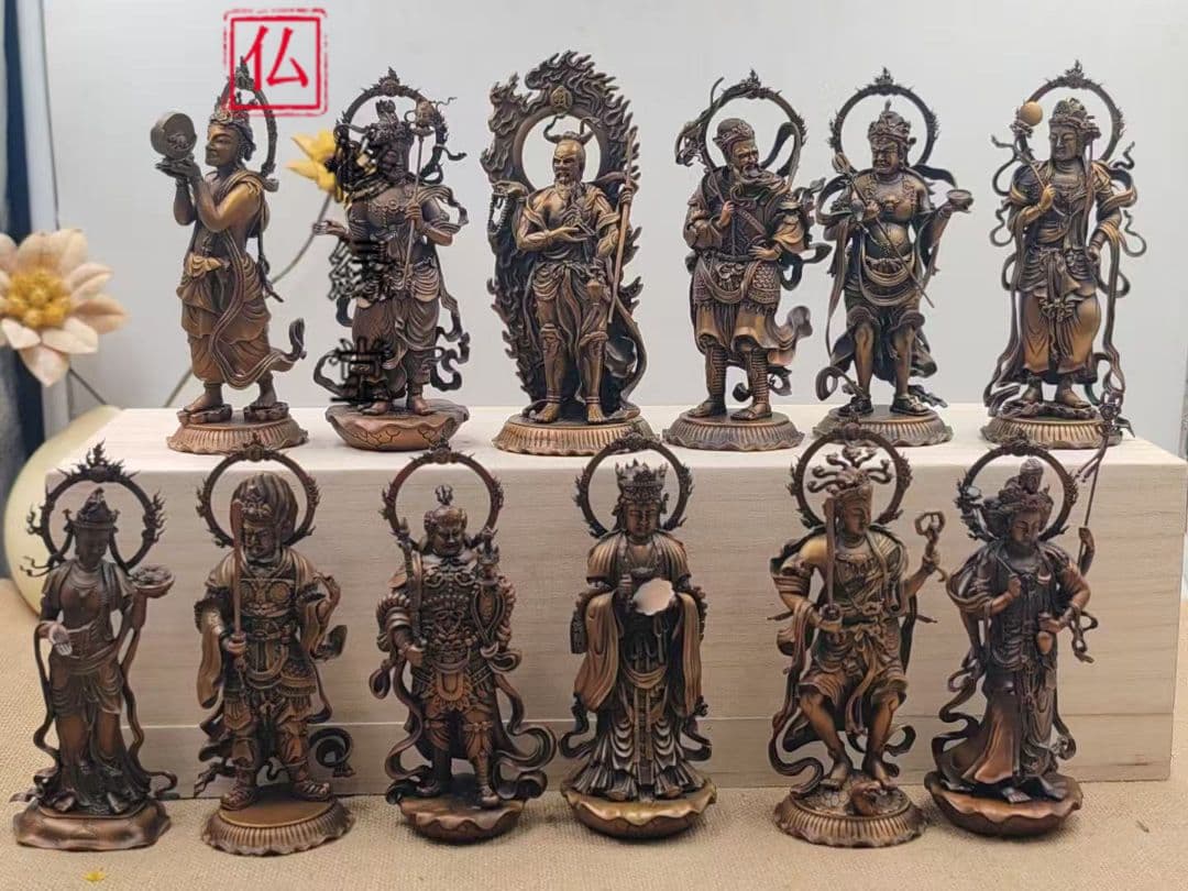 【修縁堂】密教法具 真言宗十二日フルセット 仏像立像 密教法具古美術品