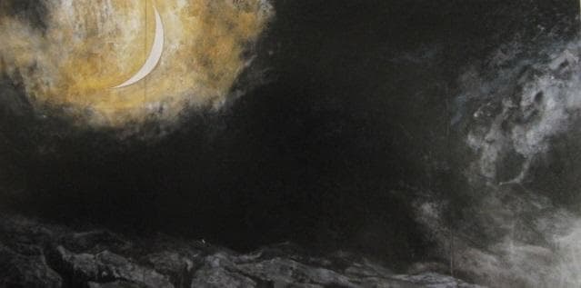 常岡幹彦、【絶寥】、希少な額装用画集より、新品額装付、状態良好