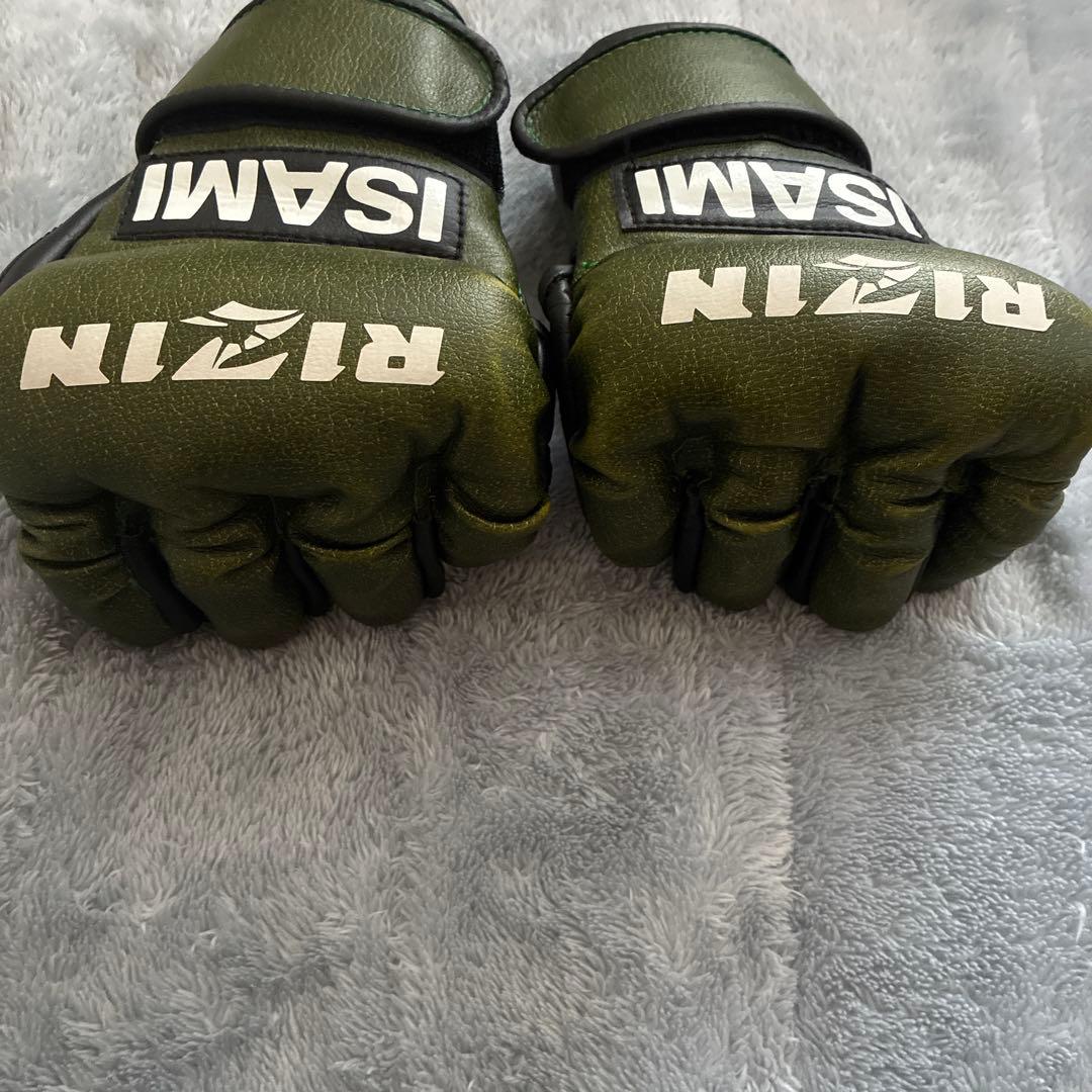 RIZIN ISAMI オープンフィンガーグローブ 緑
