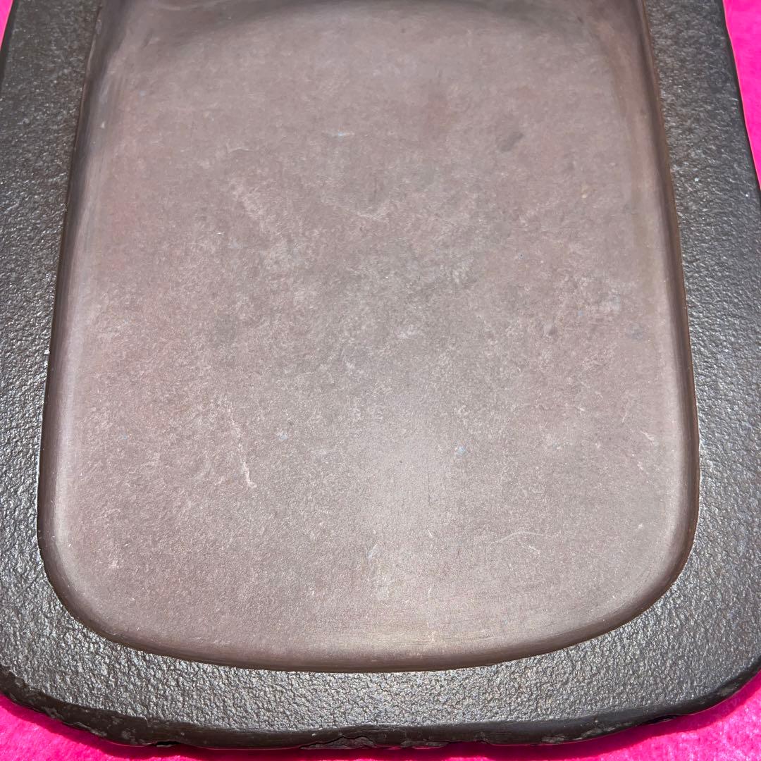 ⭕️赤間硯　3.3kg超　笹竹彫刻硯　昭竜山　くすのき製硯　下井百合昭　訳有り