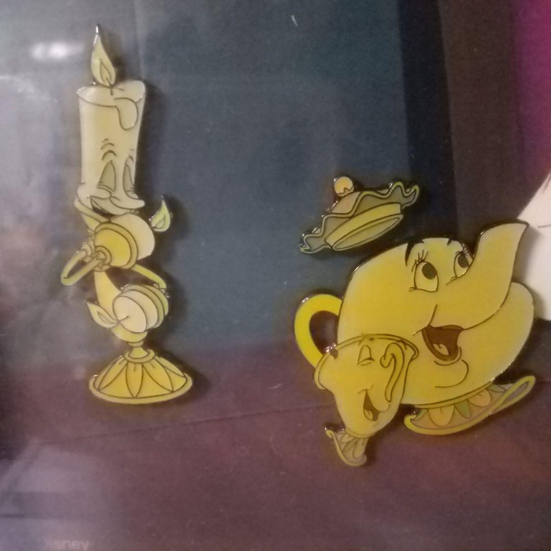 ディズニー 美女と野獣10周年記念 額装ピンセット レア