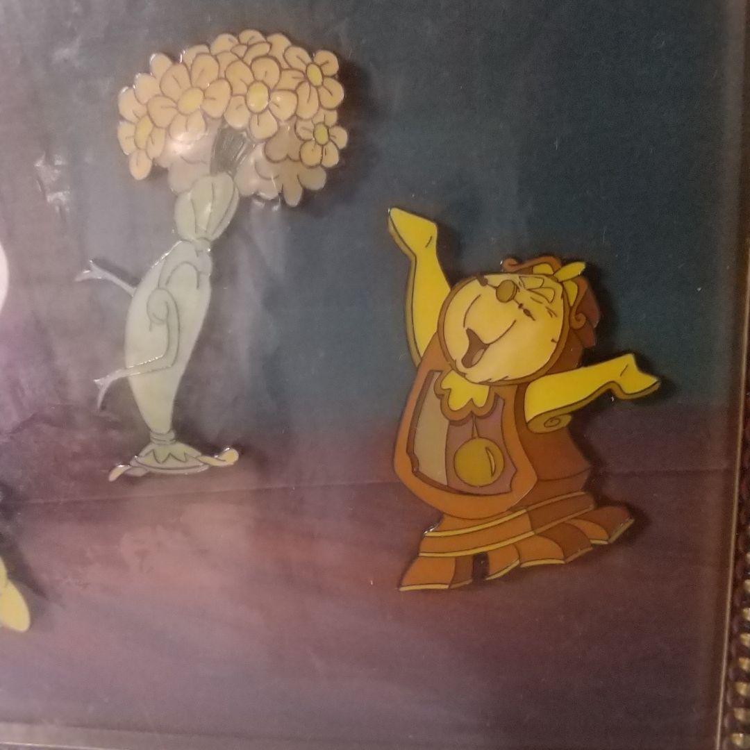 ディズニー 美女と野獣10周年記念 額装ピンセット レア