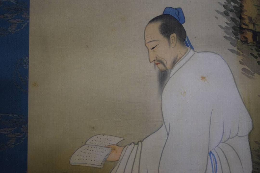 不詳/作者不詳/春景高士人物図/布袋屋掛軸HE-375