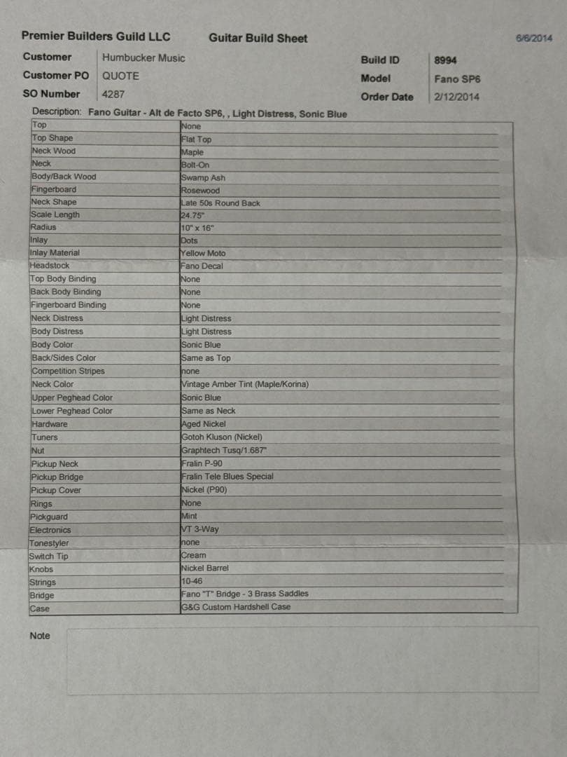 fano alt de facto SP6 Sonic Blue 2014年製