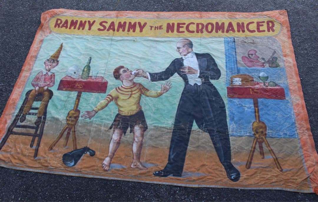 アンティーク　ビンテージ　サーカスバナー　フリークス　1940's 看板