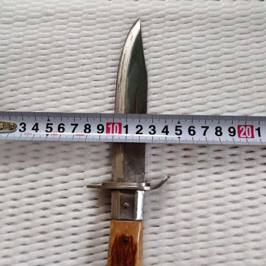 登山ナイフ。鹿の角の持ち手?5ミリ厚の刃。