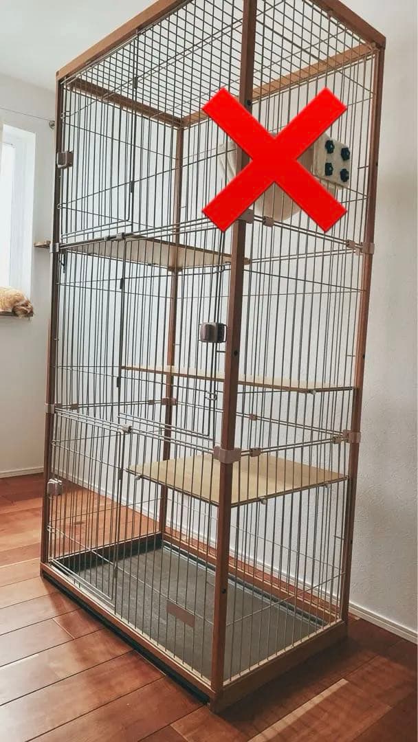 【引き取り限定】BTM 猫 ケージ 木製 2〜3段 ナチュラルカラー