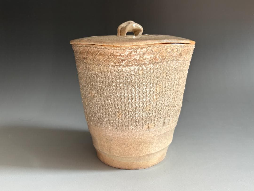 10代坂高麗左衛門　萩焼　縄暖簾　水指　茶道具