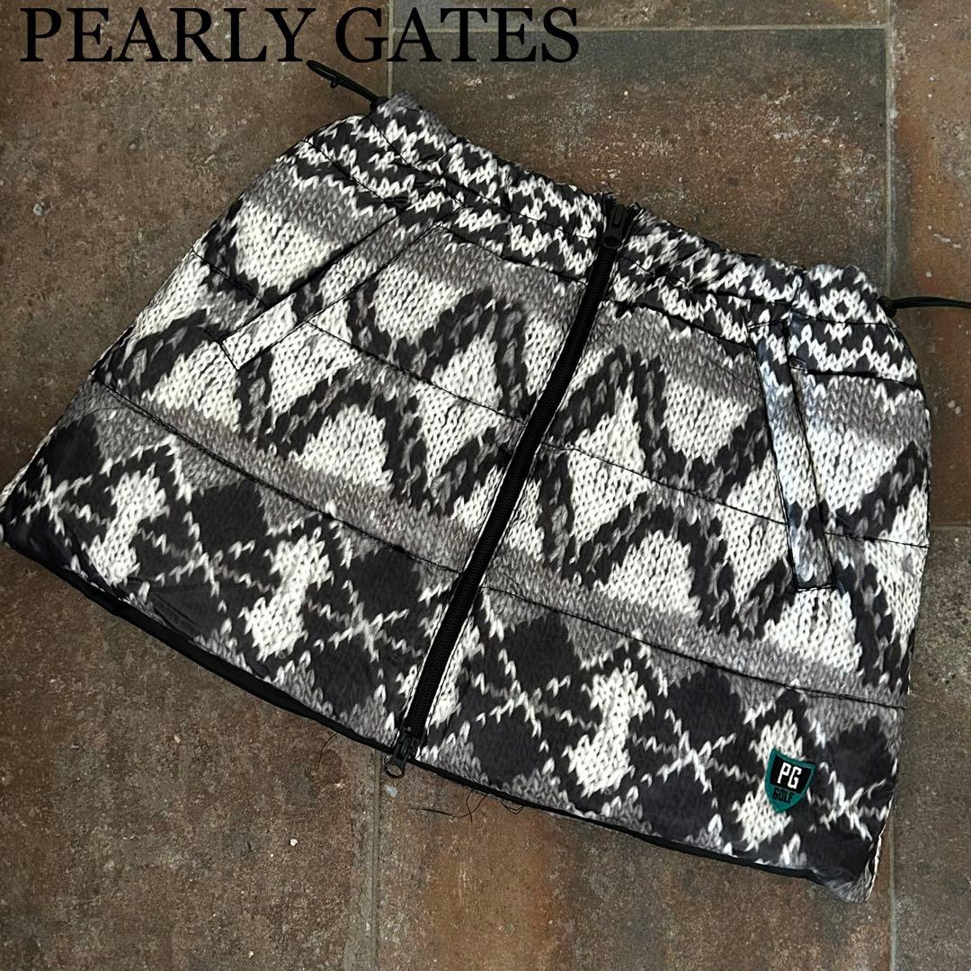 PEARLY GATES ゴルフ パイソン柄 ミニスカート 台形 ダウン