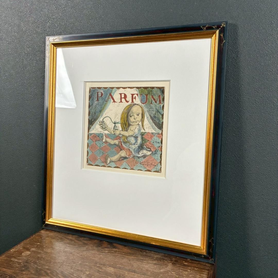 美品 藤田嗣治「香水」（挿画詩集「四十雀」より）リトグラフ レオナール藤田