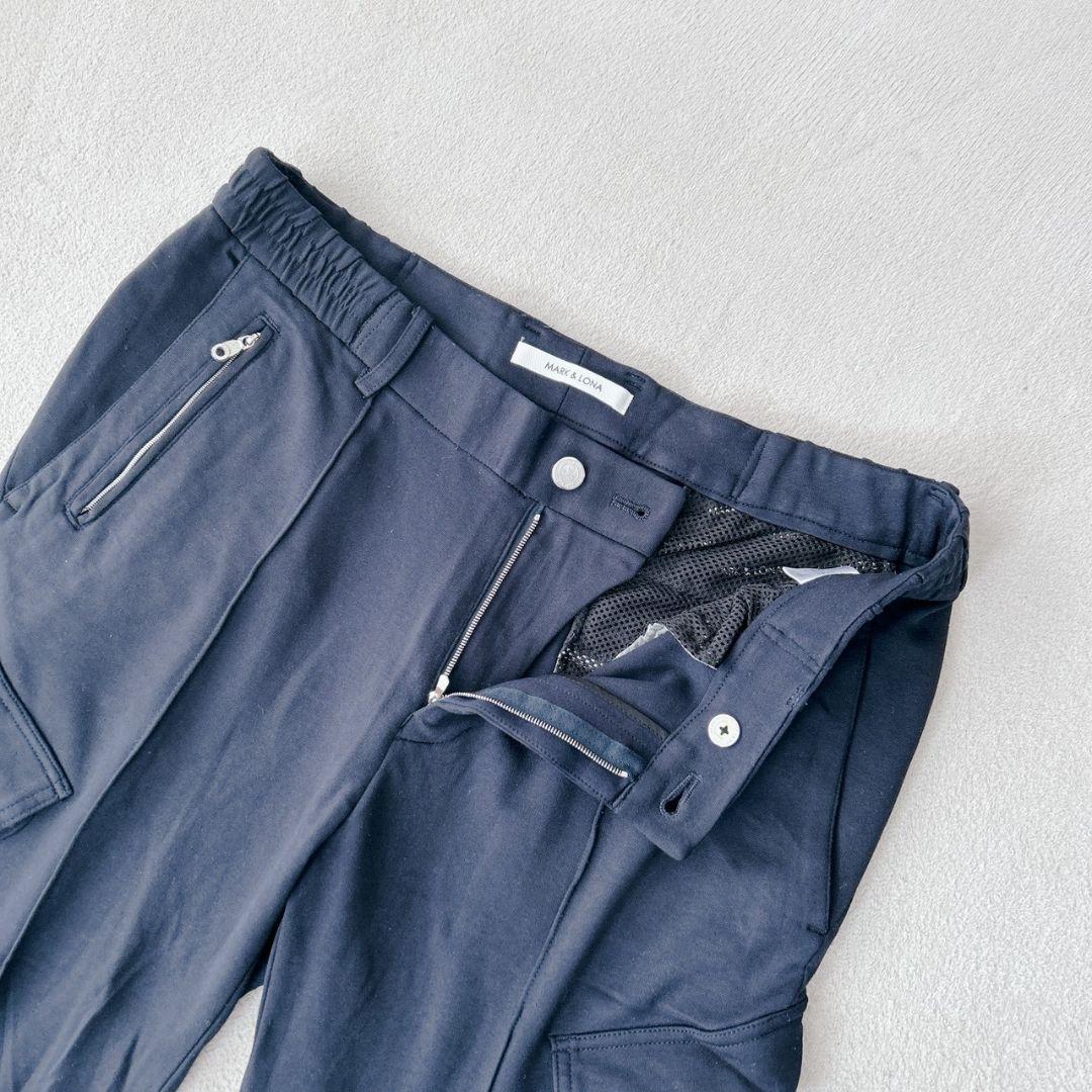 美品✨MARK&LONA ストレッチパンツ　ゴルフウェア　ロゴボタン　L