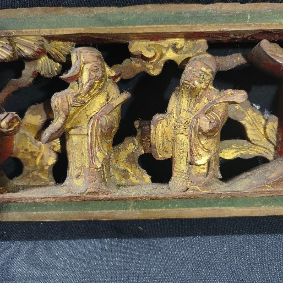 中国清朝骨董 欄間 木彫人物文 古美術 時代物旧家蔵出 蒐集家放出 アンティーク