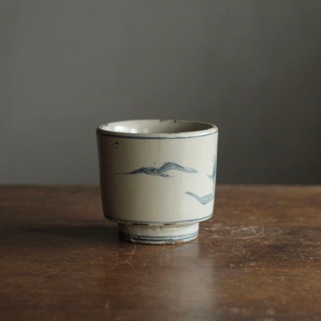 古染付 火入 筒茶碗 茶道具 古美術 中国美術 古道具 アンティーク