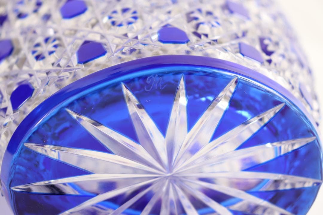 マイセン クリスタル アラビアンナイト 青ガラス Meissen 花瓶