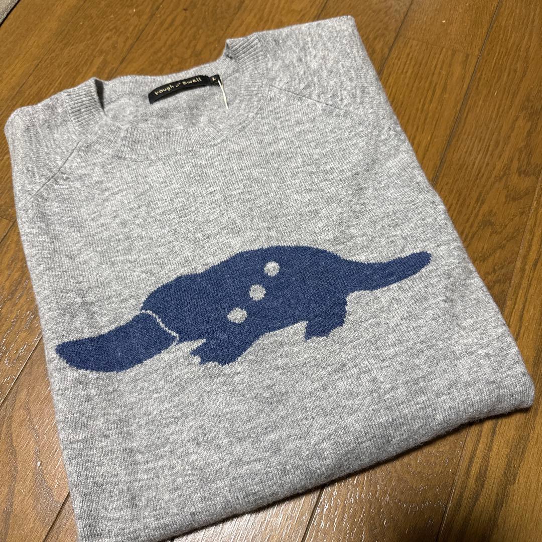 Rough and Swell カモノハシ柄メンズセーター